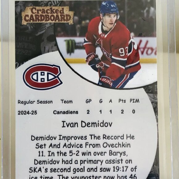 Ivan Demidov card Montreal Canadiens NHL read descrition - Picture 2 of 2